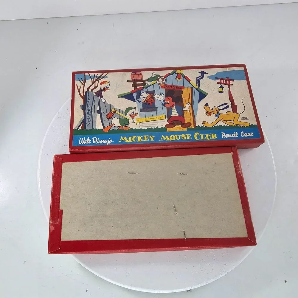 Walt Disneys Mickey Mouse Club Pencil Case Vintage 1950s